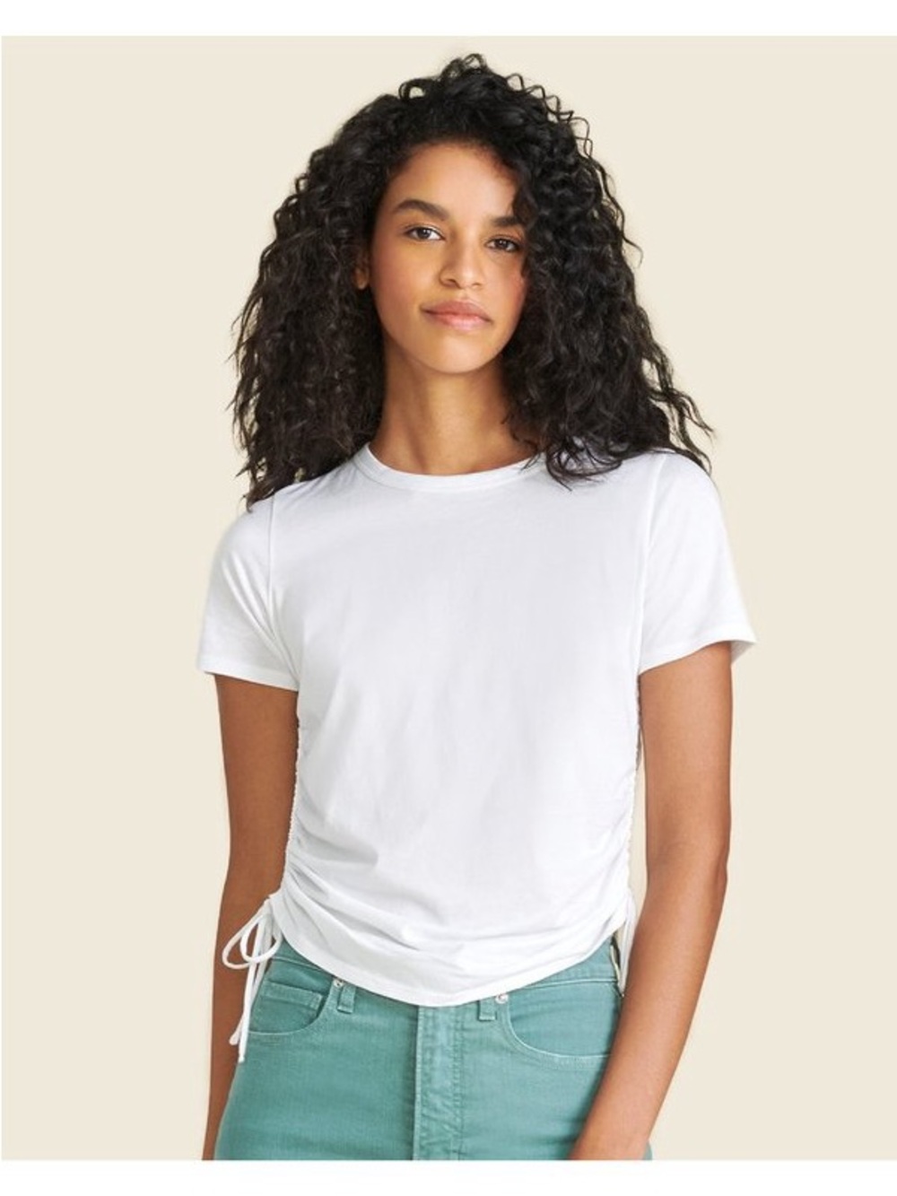 Veronica Beard Jeans White Short-Sleeve Pima Cotton Tazi Tee - Medium